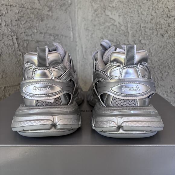 NIB $1490 Balenciaga Track Runners Metallic Silver Sz 41 US 8 main image 12
